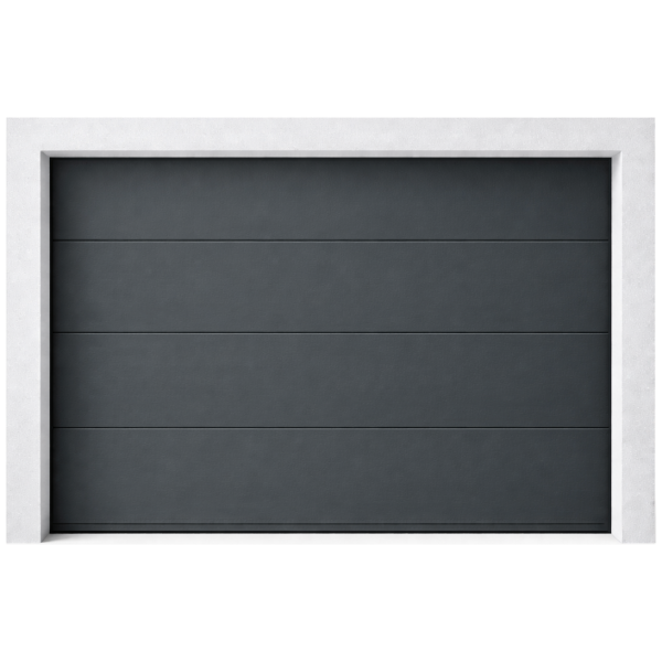 Harmonie Garasjeport Slett Matt Antrasitt Grå RAL 7016 - Leddport