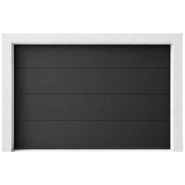 Harmonie Garasjeport Slett Matt Sort RAL 9005 - Leddport