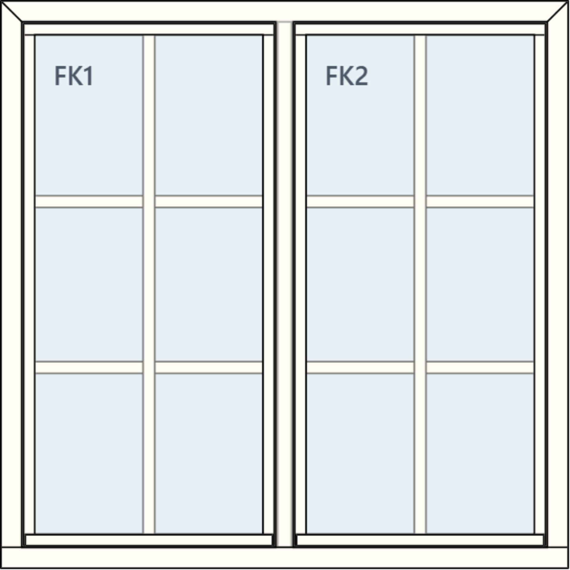 Finestra Energi Fastkarm 120x120 3-lags Alu