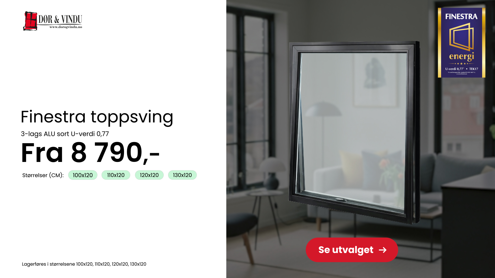 Svart alu vinduer på salg